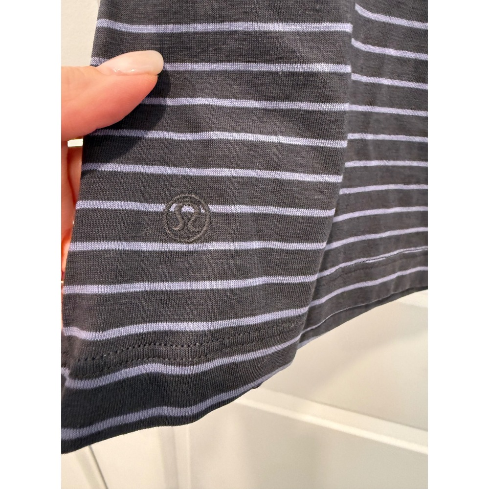 Lululemon Love Tank Top Striped Charcoal Grey Purple Sleeveless Crew Neck Top - Picture 3 of 4